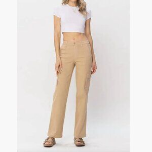 Judy Blue Cargo Khaki Straight Leg Pants Sz 31